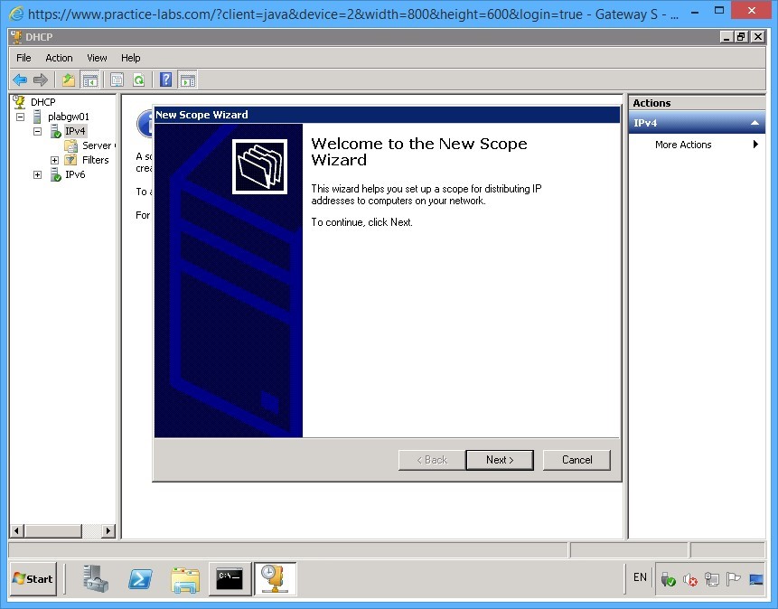 Practice Labs screenshot.